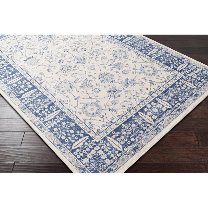 Charlton Home® Swaney Performance Blue/Gray/Beige Rug & Reviews Wayfair
